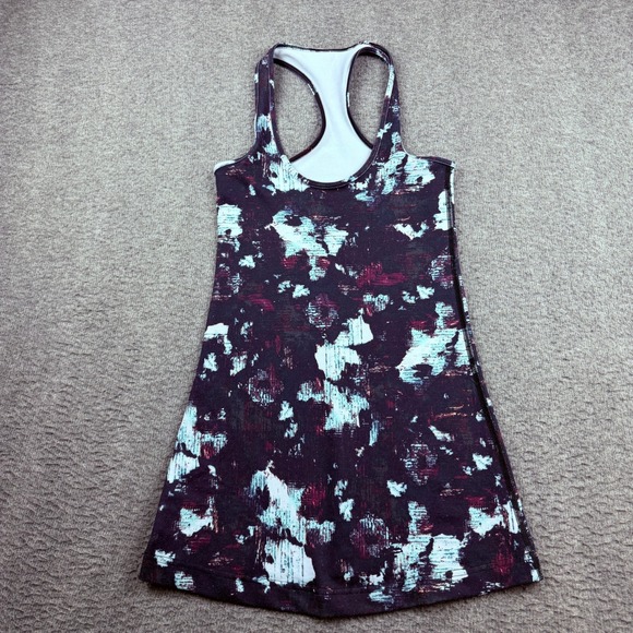 Lululemon Tops - Lululemon Racerback Athletic Tank Top Purple Blue Abstract Print Women's Size‎ 4
